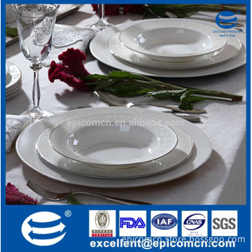 China gold rimmed dinner plates 18pcs new bone china
